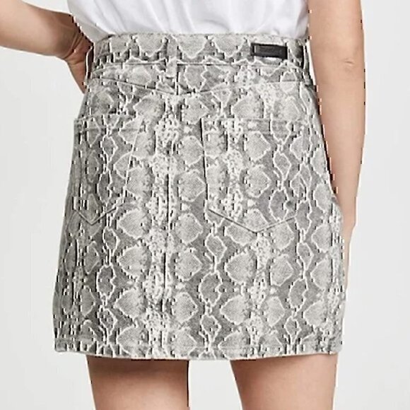 NEW NWT BLANKNYC BLANK NYC Jane Skirt Cream Gray Snakeskin High Waisted Mini 24 - Picture 4 of 10